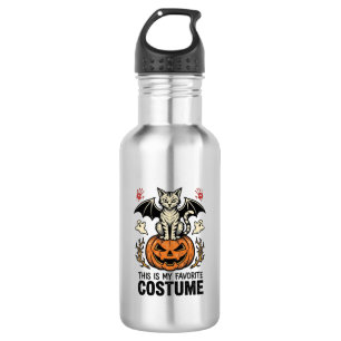 Bouteille D'eau Chemise de design de costume de chat de citrouille