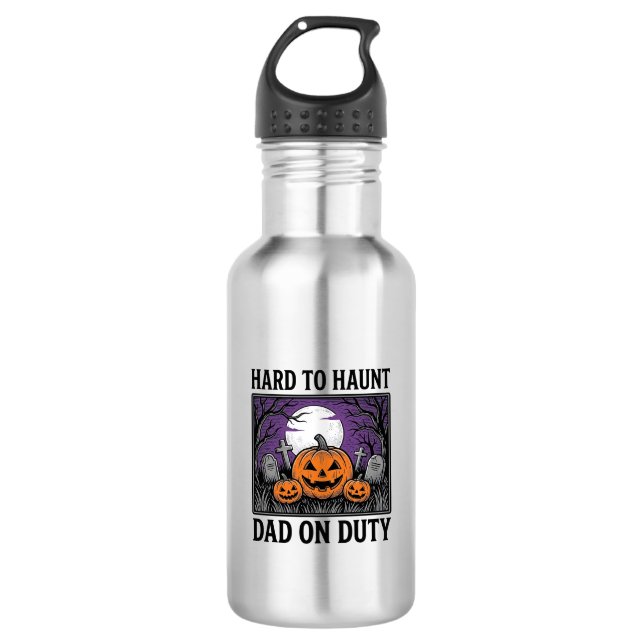 Bouteille D'eau Chemise de papa Halloween difficile à hanter drôle (Devant)