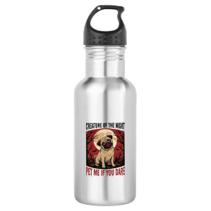 Bouteille D'eau Chemise de pug Halloween avec cimetière effrayant