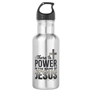 Bouteille D'eau Chemise de typographie vintage religieuse Puissanc