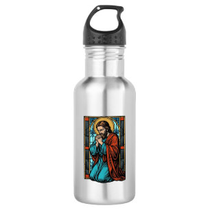 Bouteille D'eau Chemise vectorielle de figure religieuse priant vi