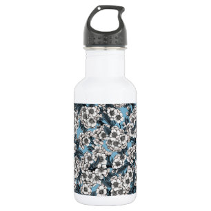 Bouteille D'eau Cherry blossom in white and blue