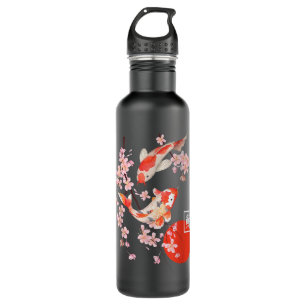 Bouteille D'eau Cherry Blossom Koi Carp Fish Japanese Sakura Graph