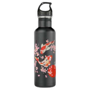 Bouteille D'eau Cherry Blossom Koi Carp Fish Japanese Sakura Graph