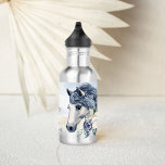 Bouteille D'eau Cheval cadeaux thématiques nom personnalisé<br><div class="desc">Cheval bleu gris beige bouteille d'eau personnalisée nom,  fait un beau cadeau pour les amateurs d'équitation de cheval.</div>
