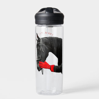 Bouteille D'eau Cheval noir avec Gant rouge et Derby Day