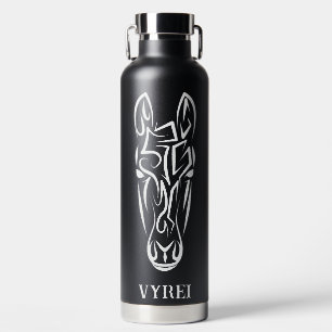 Bouteille D'eau Cheval tribal noir et blanc