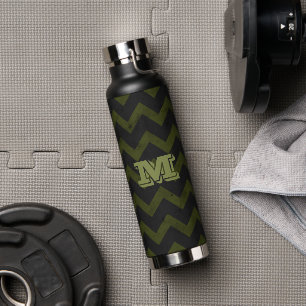 Bouteille D'eau Chevron vintage gris foncé de l'armée