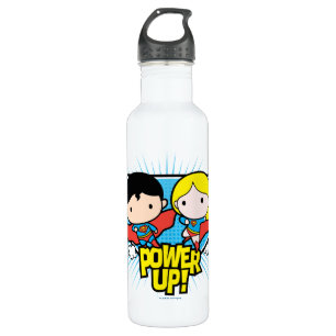 Bouteille D'eau Chibi Superman & Chibi Supergirl Power Up!