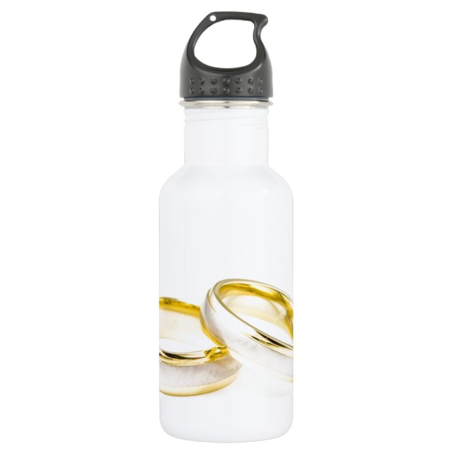 Bouteille D'eau Chic Doré Élégant Shower de Mariée (Devant)