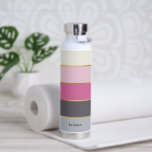 Bouteille D'eau Chic moderne rayures personnalisées<br><div class="desc">Personnalisez ce design avec votre nom ou vos initiales.</div>