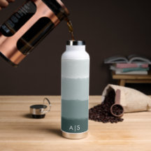Chic Monogrammé Aquarelle Tilleul Limé Ombré