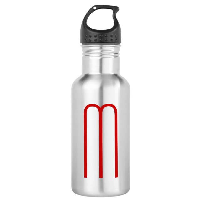 Bouteille D'eau Chic Unique Monogramme Rouge Blanc Plaine Simple (Devant)