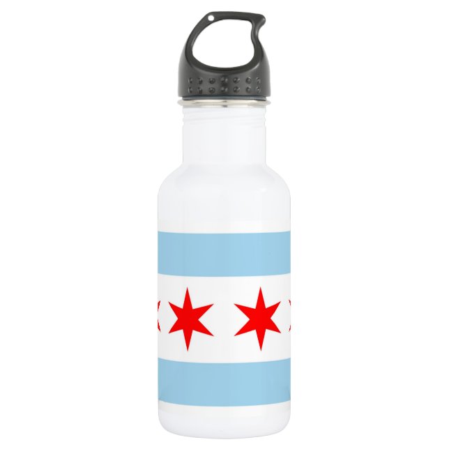 Bouteille D'eau Chicago Flag, Illinois State Liberty Bottle (Devant)