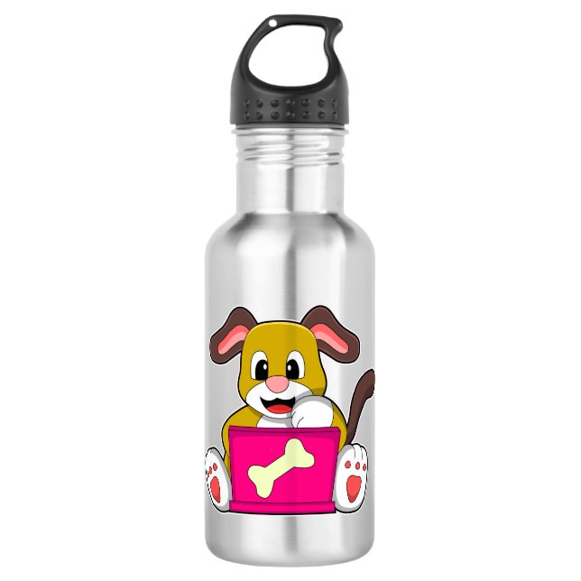 Bouteille D'eau Chien avec ordinateur portable (Devant)