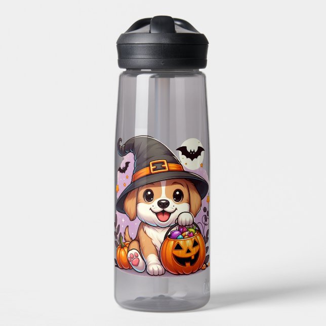 Bouteille D'eau Chien/chiot d'Halloween mignon (Avant)