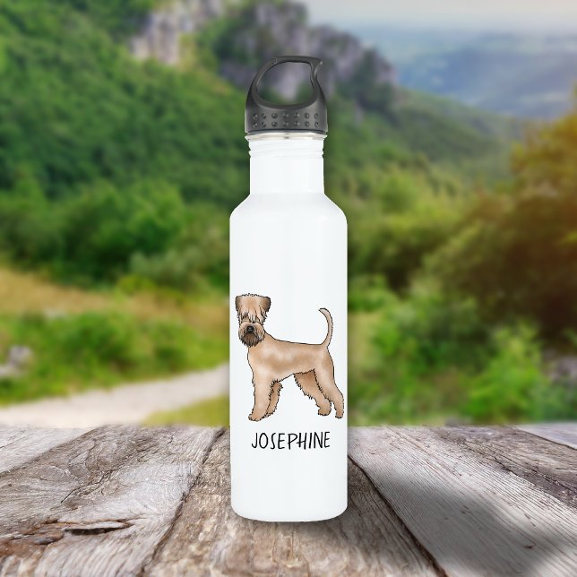 Bouteille D'eau Chien De Terrier Roulé Avec Un Nom Personnalisé (Créateur téléchargé)