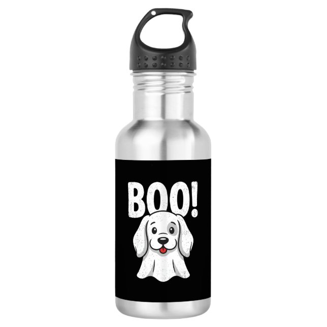 Bouteille D'eau Chien d'Halloween Boo Conception de chiot mignon f (Devant)