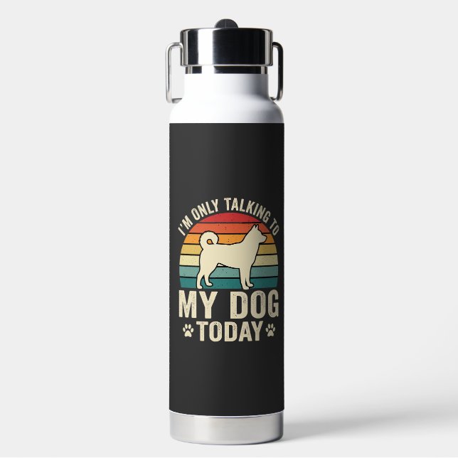Bouteille D'eau Chien Drôle Parlant Retro Coucher de Soleil (Salle de sport)
