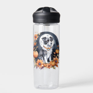 Bouteille D'eau Chien Mignon Halloween Fleur Lunaire Amoureux des 