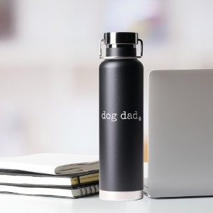 Bouteille D'eau Chien père ou texte personnalisé minima rétro mach