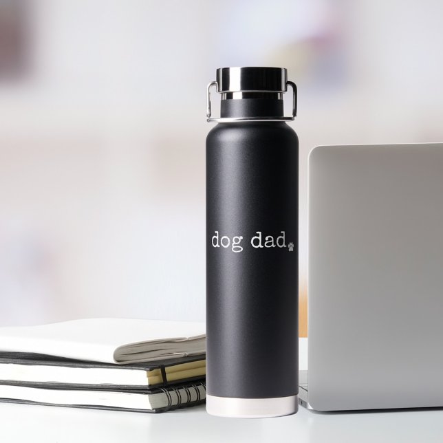 Bouteille D'eau Chien père ou texte personnalisé minima rétro mach (Minimalist dog dad water bottle)