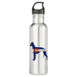 Bouteille D'eau Chien race Whippet Colorado Drapeau Silhouette
