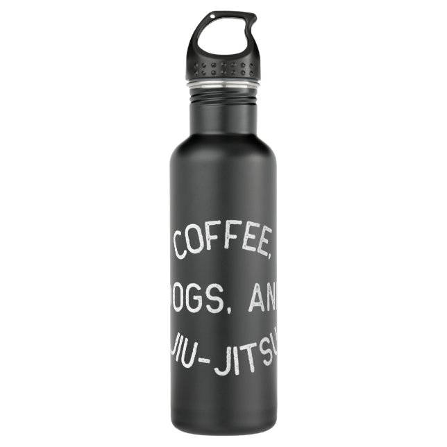 Bouteille D'eau Chiens de café Jiu Jitsu Shirt pour BJJ, Jujitsu G (Devant)