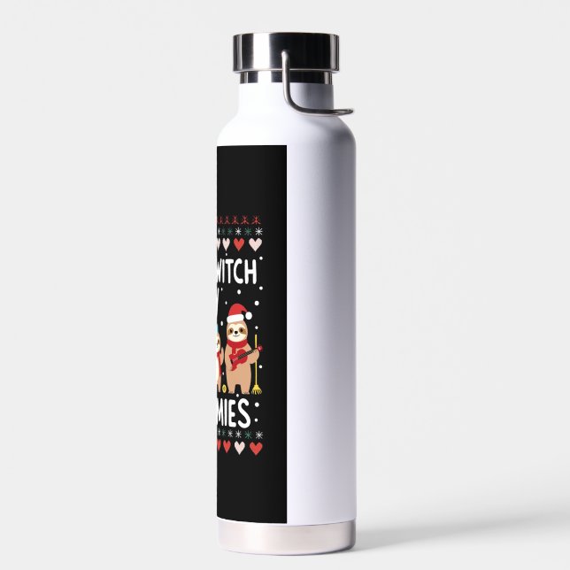 Bouteille D'eau Chillin With My Slothmies Funny Sloth Ugly Christm (Gauche)