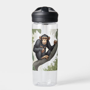 Bouteille D'eau Chimpanzé mignon sur la branche accueille
