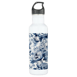 Bouteille D'eau Chinoiserie Bleu et Blancs Fleurs florales