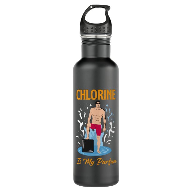 Bouteille D'eau Chlorine Is My Partum - Swimmer Design (Devant)