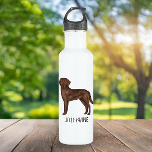 Bouteille D'eau Chocolat Labrador Retriever Lab Art Nom personnali