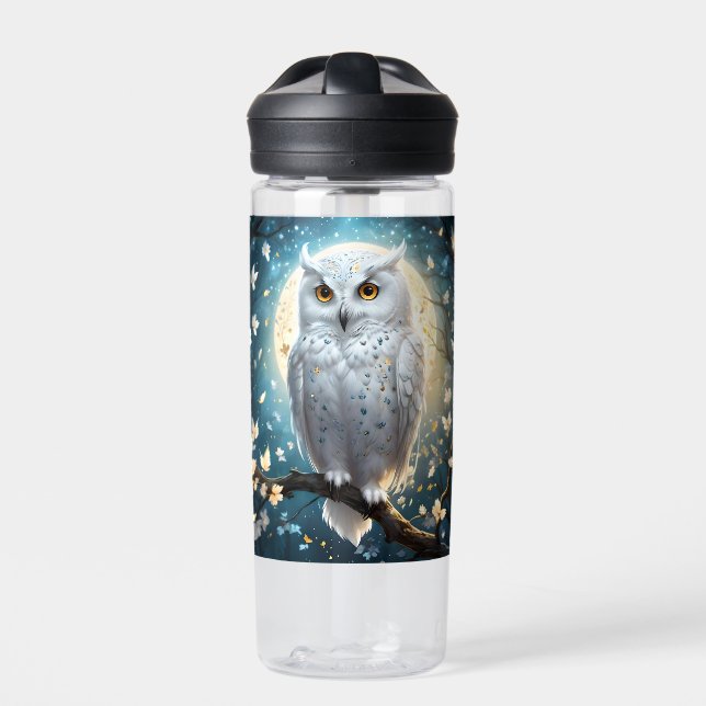 Bouteille D'eau Chouette Blanche À Neige Avec Étincelle, (Extérieur)