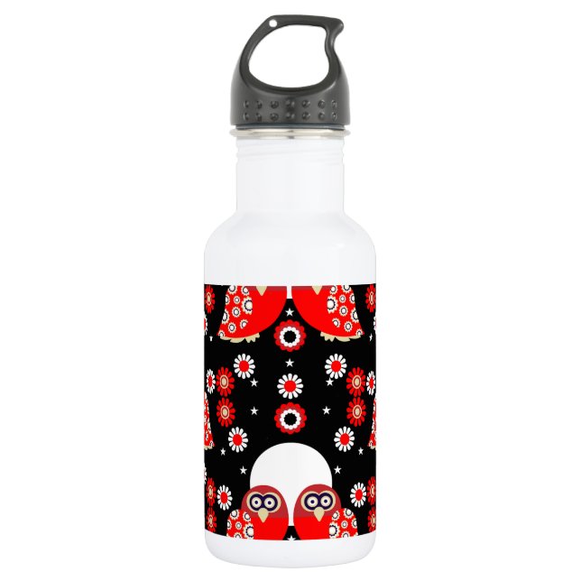 Bouteille D'eau Chouette d'art populaire (Devant)