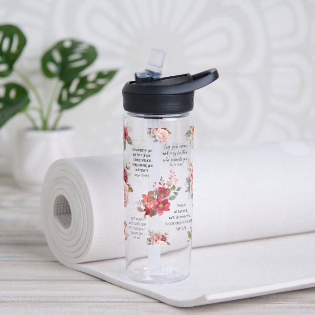 Bouteille D'eau Christian PRAYER Peach Floral (Yoga)