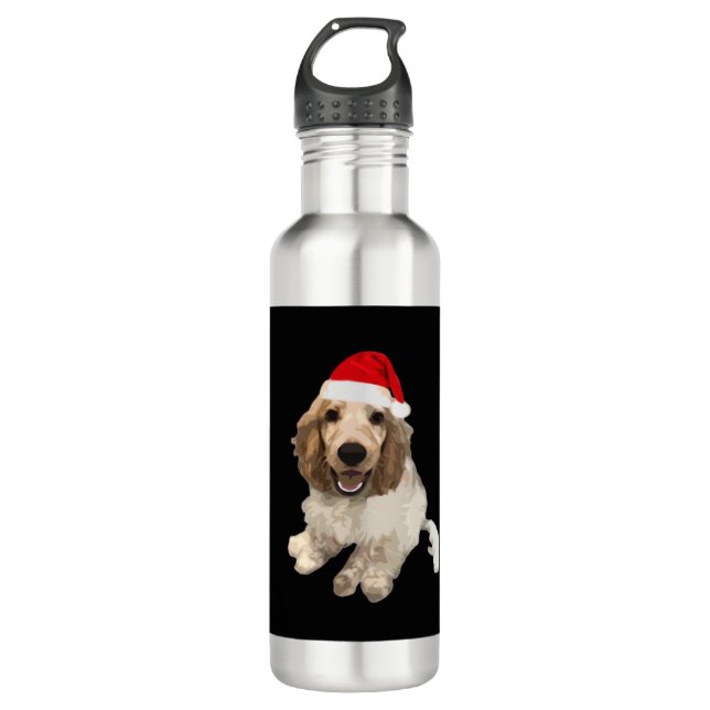 Bouteille D'eau Christmas Cocker Spaniel (White) Essential T-Shirt (Devant)