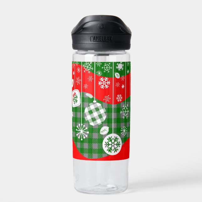 Bouteille D'eau Christmas Water Bottle – White Ornaments  (Arrière)
