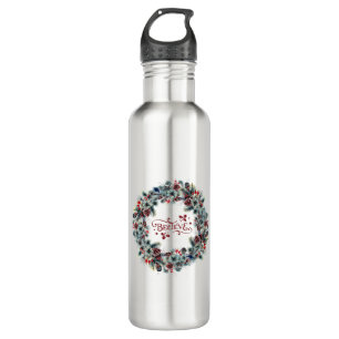 Bouteille D'eau Christmas Wreath CROIRE Typographie