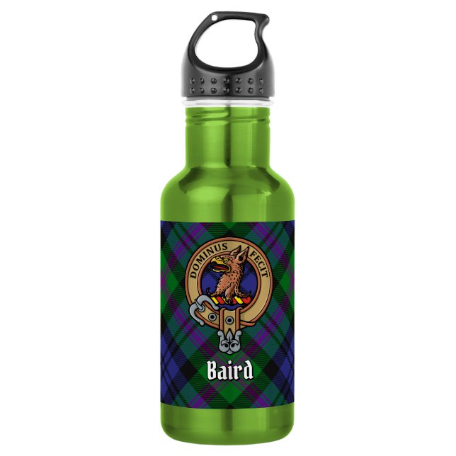 Bouteille D'eau Cimier du clan Baird sur tartan (Devant)