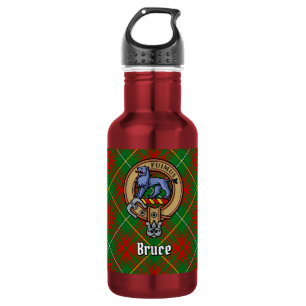 Bouteille D'eau Cimier du clan Bruce sur tartan de chasse