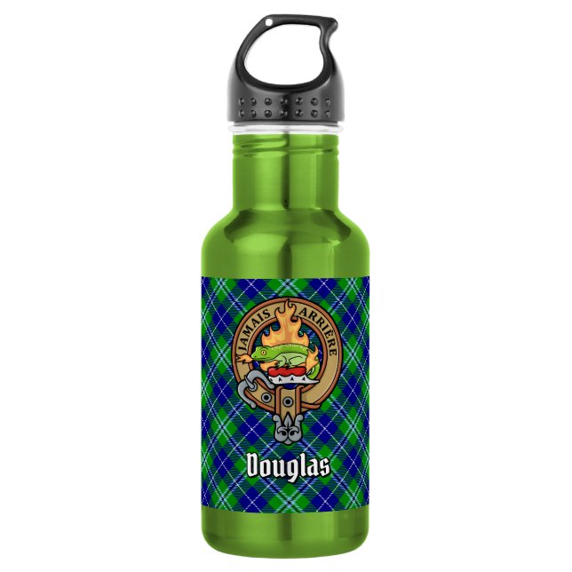 Bouteille D'eau Cimier du clan Douglas sur tartan (Devant)