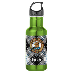 Bouteille D'eau Cimier du clan Forbes sur tartan de robe