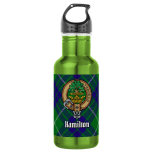 Bouteille D'eau Cimier du clan Hamilton sur tartan de chasse