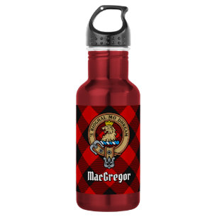 Bouteille D'eau Cimier du clan MacGregor sur tartan Rob Roy