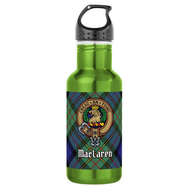 Bouteille D'eau Cimier du clan MacLaren sur tartan (Devant)