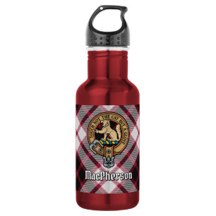 Bouteille D'eau Cimier du clan MacPherson sur tartan de chasse