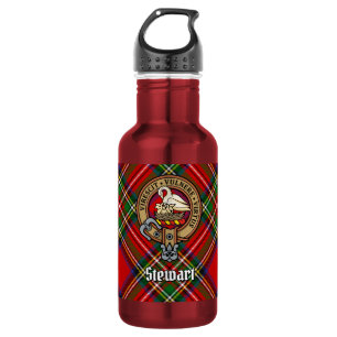 Bouteille D'eau Cimier du clan Stewart sur tartan royal