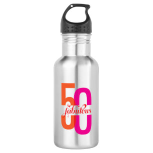 Bouteille D'eau Cinquante et fabuleux 50e anniversaire coloré