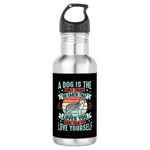 Bouteille D'eau Citation Amoureux de Chien Graphique Husky Vintage